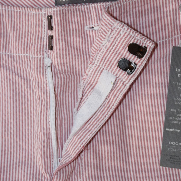 Dockers, Favorite fit stripped pink and white seersucker Capri pants - Picture 5 of 9
